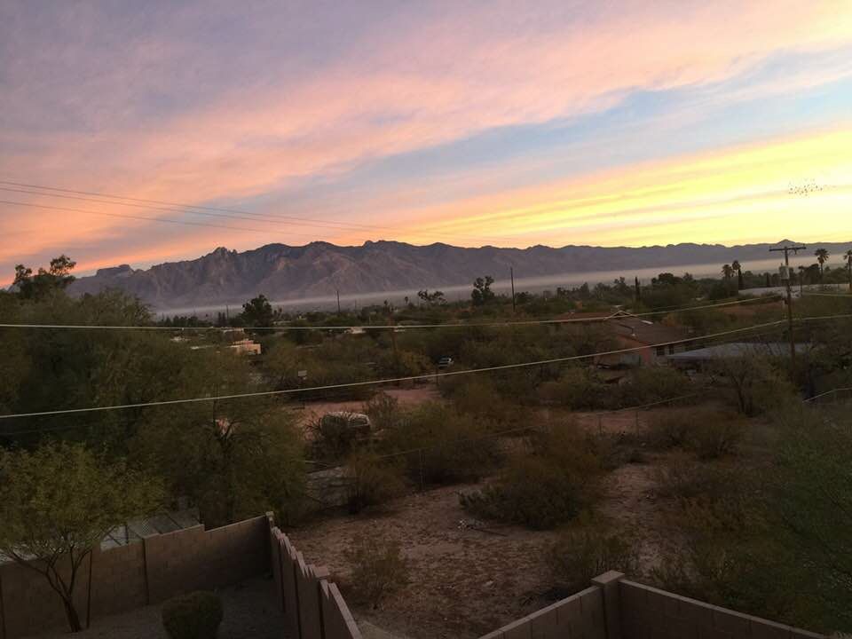Amazing sunrise view from my balcony (central Tucson area)